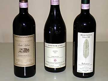 The three Barbaresco wines of
our comparative tasting