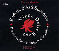 Barbera d'Asti Superiore Nizza Vigna delle Rose 2007, Franco Mondo (Piemonte, Italia)