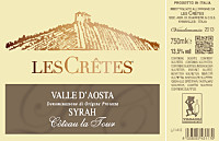 Valle d'Aosta Syrah Cteau la Tour 2013, Les Crtes (Valle d'Aosta, Italia)