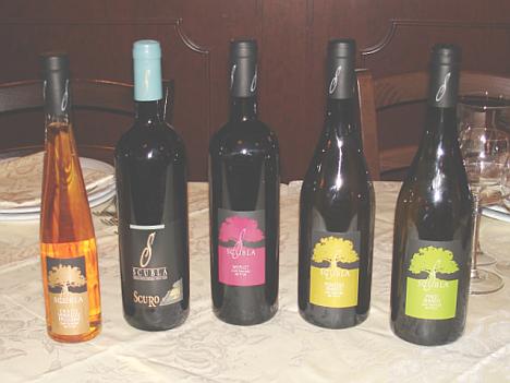 The five Roberto Scubla's wines tasted during the event