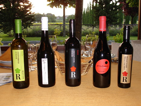 The five wines of Roccafiore winery tasted during the event