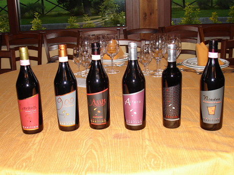 I sei vini di Cascina Garitina degustati nel corso dell'evento