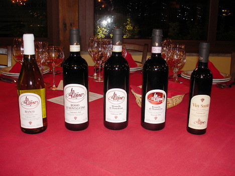 I cinque vini di Altesino degustati nel corso dell'evento
