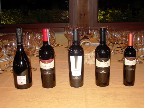 I cinque vini delle Cantine Lungarotti degustati nel corso dell'evento