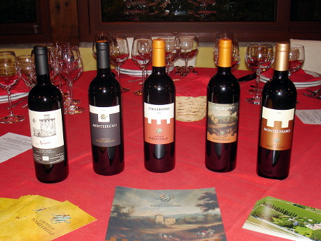 I cinque vini di Castello Poggiarello degustati nel corso dell'evento