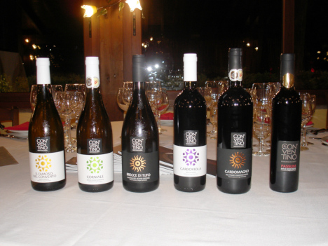 I sei vini de il Conventino di Monteciccardo degustati nel corso della serata